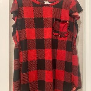 BRAND New Sew in Love-Red and Black Checkered Shirt